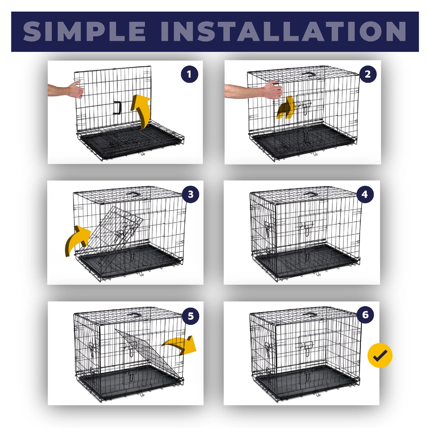 Durable Foldable Dog Crate – Easy Assembly & Dual-Door Access