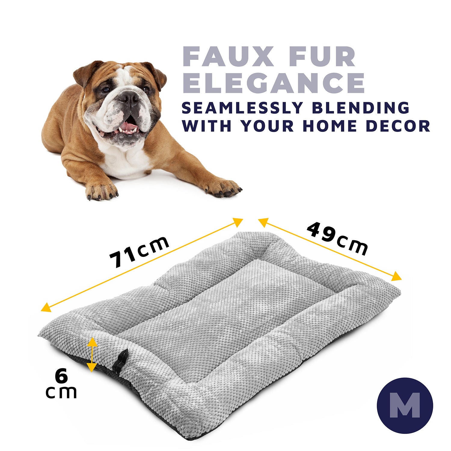 Faux Fur Dog Bed – Waterproof, Machine Washable & Cozy Fit