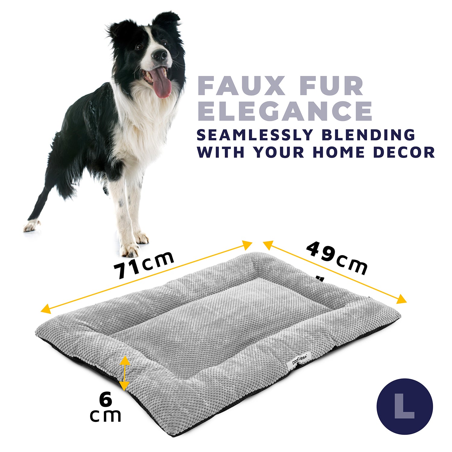 Faux Fur Dog Bed – Waterproof, Machine Washable & Cozy Fit