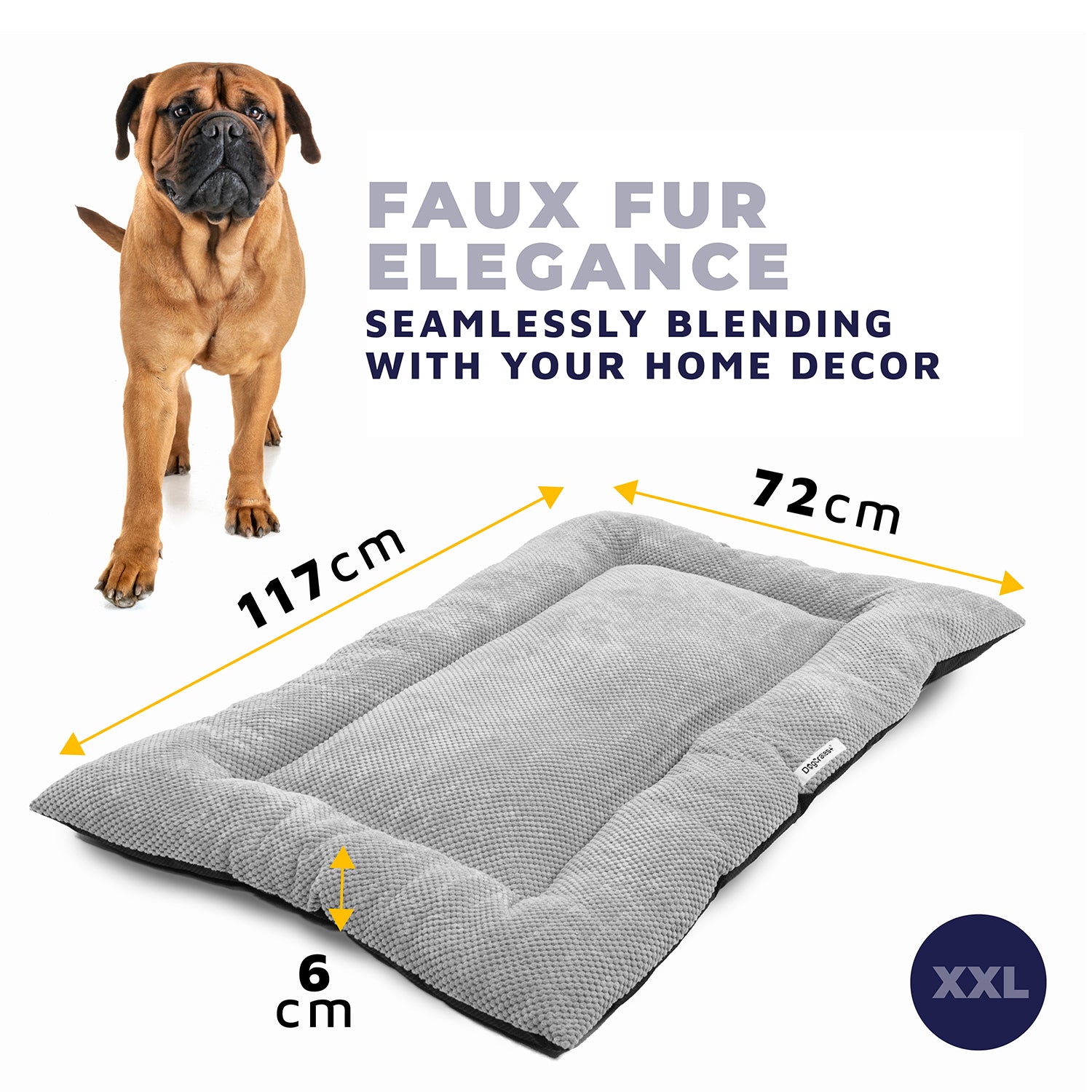 Faux Fur Dog Bed – Waterproof, Machine Washable & Cozy Fit