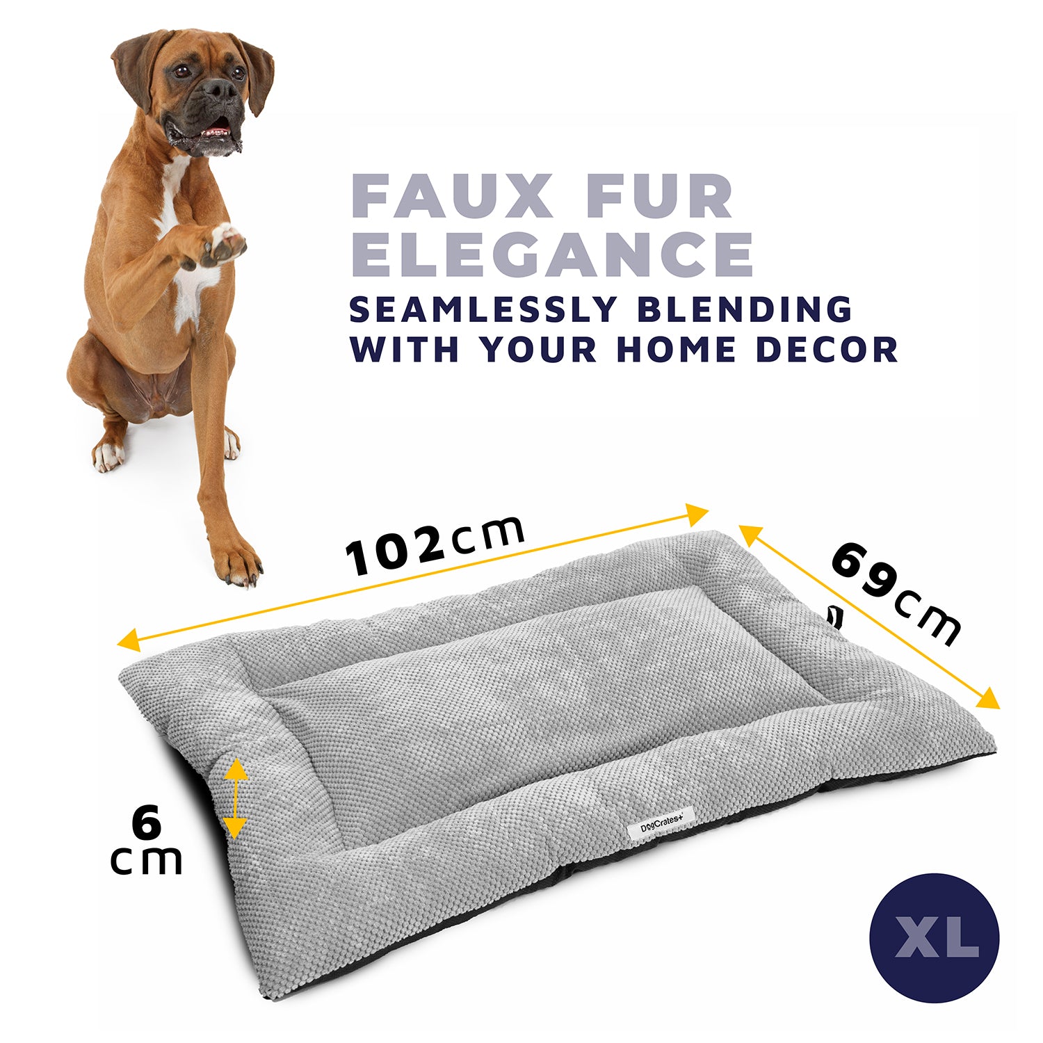 Faux Fur Dog Bed – Waterproof, Machine Washable & Cozy Fit