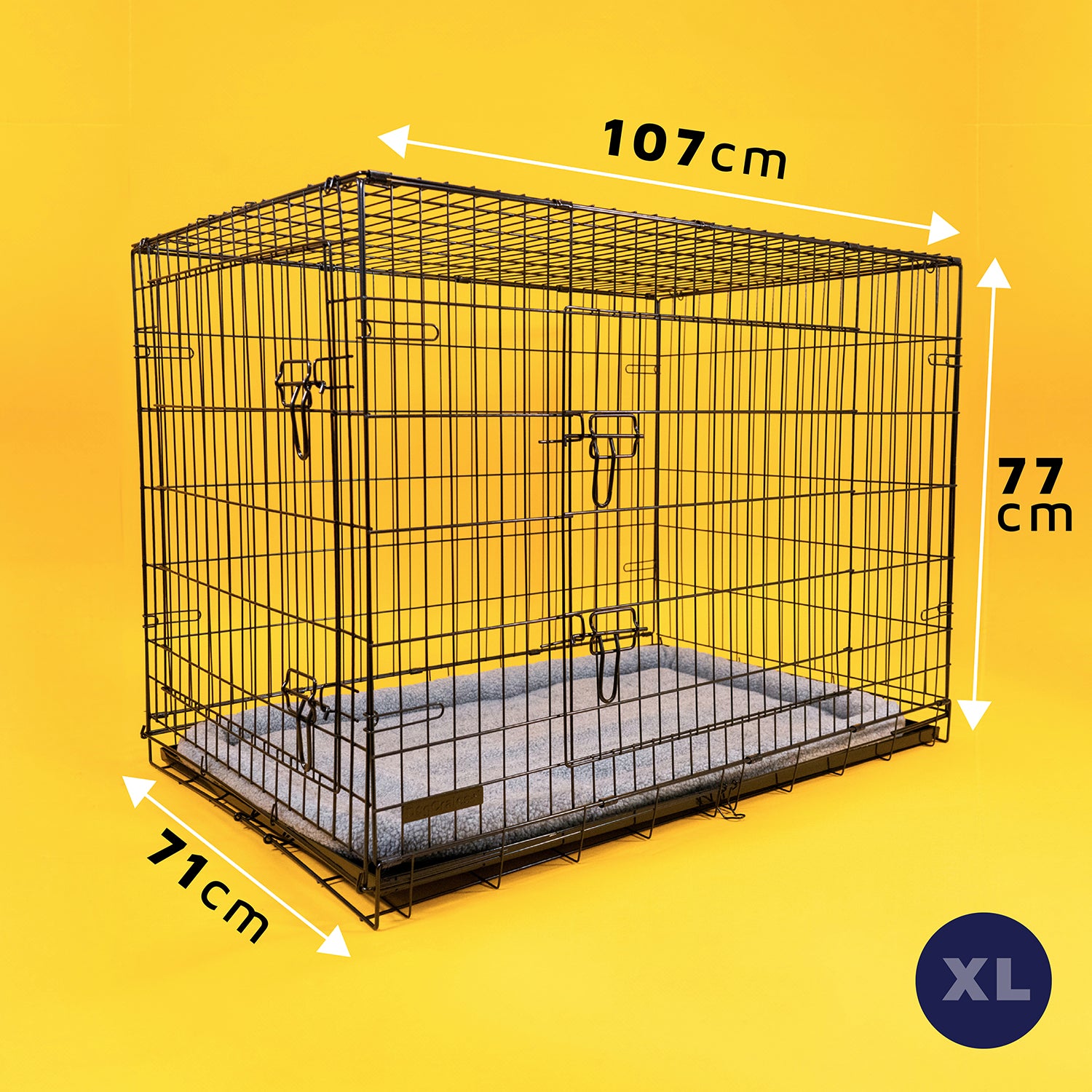 Dog Crate with Removable Tray and Bed