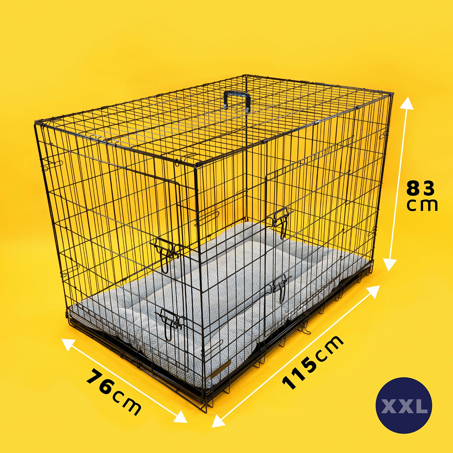 Dog Crate with Removable Tray and Bed